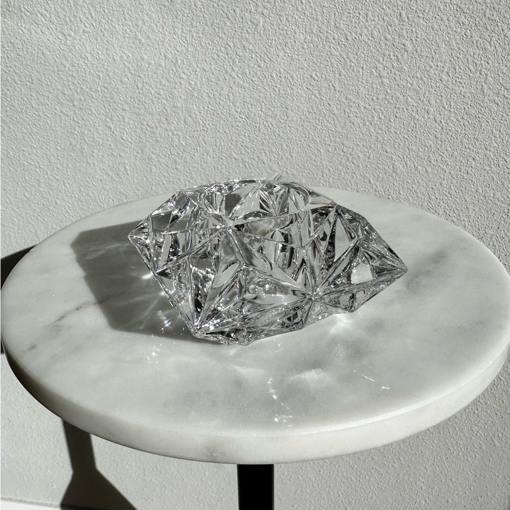 Vintage PartyLite 3.5” faceted Quad Prism Crystal Votive Tea Candle Holder p0129